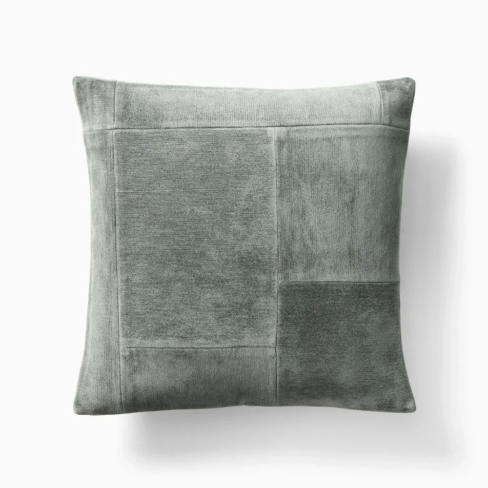 West Elm Patchwork Chenille Pillow Cover NWOT